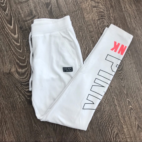 PINK Victoria's Secret Pants - Victoria’s Secret Pink White Comfy Sweatpants
